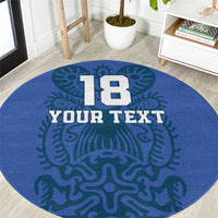 Custom Finland Football Champion Round Carpet Sami Pattern - Wonder Print Shop