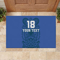 Custom Finland Football Champion Rubber Doormat Sami Pattern - Wonder Print Shop