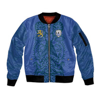 Custom Finland Football Champion Sleeve Zip Bomber Jacket Sami Pattern - Wonder Print Shop