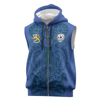 Custom Finland Football Champion Sleeveless Zip Hoodie Sami Pattern - Wonder Print Shop