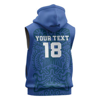 Custom Finland Football Champion Sleeveless Zip Hoodie Sami Pattern - Wonder Print Shop