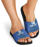 Custom Finland Football Champion Slide Sandals Sami Pattern - Wonder Print Shop