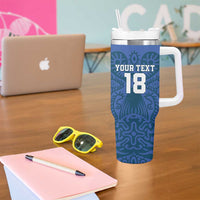 Custom Finland Football Champion Tumbler With Handle Sami Pattern - Wonder Print Shop