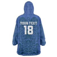 Custom Finland Football Champion Wearable Blanket Hoodie Sami Pattern - Wonder Print Shop