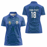 Custom Finland Football Champion Women Polo Shirt Sami Pattern - Wonder Print Shop