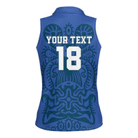 Custom Finland Football Champion Women Sleeveless Polo Shirt Sami Pattern - Wonder Print Shop