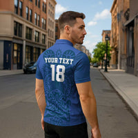 Custom Finland Football Champion Zipper Polo Shirt Sami Pattern - Wonder Print Shop