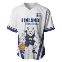 Finland Basketball Custom Baseball Jersey Wolf Mascot Dynamic Style - Wonder Print Shop