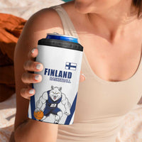 Finland Basketball Custom 4 in 1 Can Cooler Tumbler Wolf Mascot Dynamic Style - Wonder Print Shop