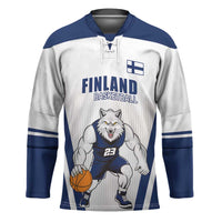 Finland Basketball Custom Hockey Jersey Wolf Mascot Dynamic Style - Wonder Print Shop