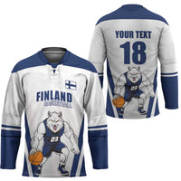 Finland Basketball Custom Hockey Jersey Wolf Mascot Dynamic Style - Wonder Print Shop