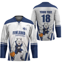 Finland Basketball Custom Hockey Jersey Wolf Mascot Dynamic Style - Wonder Print Shop