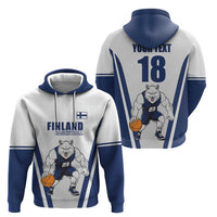 Finland Basketball Custom Hoodie Wolf Mascot Dynamic Style - Wonder Print Shop