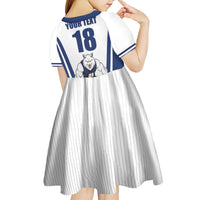 Finland Basketball Custom Kid Short Sleeve Dress Wolf Mascot Dynamic Style - Wonder Print Shop