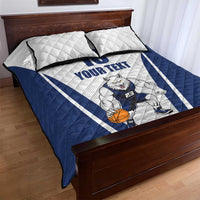 Finland Basketball Custom Quilt Bed Set Wolf Mascot Dynamic Style - Wonder Print Shop