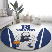 Finland Basketball Custom Round Carpet Wolf Mascot Dynamic Style - Wonder Print Shop