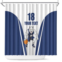 Finland Basketball Custom Shower Curtain Wolf Mascot Dynamic Style - Wonder Print Shop