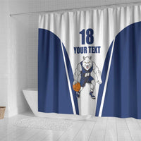 Finland Basketball Custom Shower Curtain Wolf Mascot Dynamic Style - Wonder Print Shop