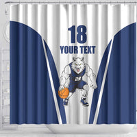 Finland Basketball Custom Shower Curtain Wolf Mascot Dynamic Style - Wonder Print Shop