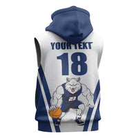Finland Basketball Custom Sleeveless Zip Hoodie Wolf Mascot Dynamic Style - Wonder Print Shop