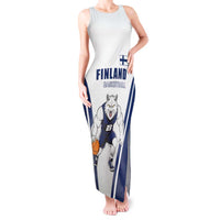 Finland Basketball Custom Tank Maxi Dress Wolf Mascot Dynamic Style - Wonder Print Shop
