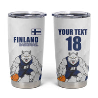 Finland Basketball Custom Tumbler Cup Wolf Mascot Dynamic Style - Wonder Print Shop