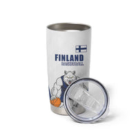 Finland Basketball Custom Tumbler Cup Wolf Mascot Dynamic Style - Wonder Print Shop