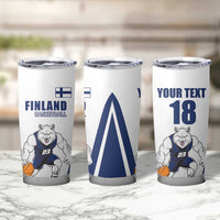 Finland Basketball Custom Tumbler Cup Wolf Mascot Dynamic Style - Wonder Print Shop
