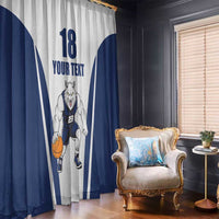 Finland Basketball Custom Window Curtain Wolf Mascot Dynamic Style - Wonder Print Shop