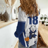Finland Basketball Custom Women Casual Shirt Wolf Mascot Dynamic Style - Wonder Print Shop