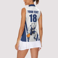 Finland Basketball Custom Women Sleeveless Polo Shirt Wolf Mascot Dynamic Style - Wonder Print Shop