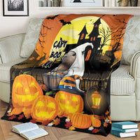 Capy-Boo-Ra Halloween Blanket Haunted House And Pumpkin Spooky