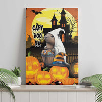Capy-Boo-Ra Halloween Canvas Wall Art Haunted House And Pumpkin Spooky - Wonder Print Shop