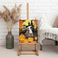 Capy-Boo-Ra Halloween Canvas Wall Art Haunted House And Pumpkin Spooky - Wonder Print Shop