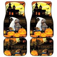 Capy-Boo-Ra Halloween Car Mats Haunted House And Pumpkin Spooky - Wonder Print Shop
