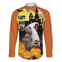 Capy-Boo-Ra Halloween Family Matching Off Shoulder Maxi Dress and Hawaiian Shirt Haunted House And Pumpkin Spooky - Wonder Print Shop