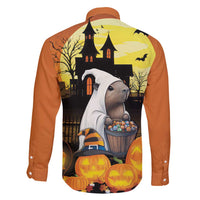 Capy-Boo-Ra Halloween Family Matching Off Shoulder Short Dress and Hawaiian Shirt Haunted House And Pumpkin Spooky - Wonder Print Shop
