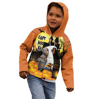 Capy-Boo-Ra Halloween Kid Hoodie Haunted House And Pumpkin Spooky - Wonder Print Shop