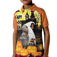 Capy-Boo-Ra Halloween Kid Polo Shirt Haunted House And Pumpkin Spooky - Wonder Print Shop