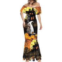 Capy-Boo-Ra Halloween Mermaid Dress Haunted House And Pumpkin Spooky - Wonder Print Shop