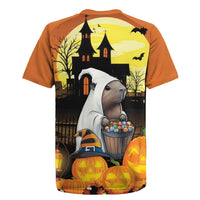Capy-Boo-Ra Halloween Rugby Jersey Haunted House And Pumpkin Spooky - Wonder Print Shop