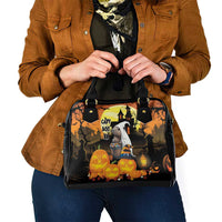 Capy-Boo-Ra Halloween Shoulder Handbag Haunted House And Pumpkin Spooky