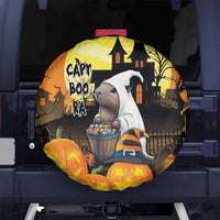 Capy-Boo-Ra Halloween Spare Tire Cover Haunted House And Pumpkin Spooky - Wonder Print Shop