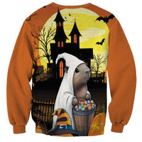 Capy-Boo-Ra Halloween Sweatshirt Haunted House And Pumpkin Spooky - Wonder Print Shop