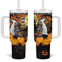 Capy-Boo-Ra Halloween Tumbler With Handle Haunted House And Pumpkin Spooky - Wonder Print Shop