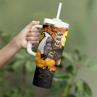 Capy-Boo-Ra Halloween Tumbler With Handle Haunted House And Pumpkin Spooky - Wonder Print Shop
