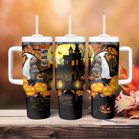 Capy-Boo-Ra Halloween Tumbler With Handle Haunted House And Pumpkin Spooky - Wonder Print Shop