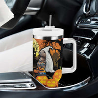 Capy-Boo-Ra Halloween Tumbler With Handle Haunted House And Pumpkin Spooky - Wonder Print Shop