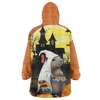 Capy-Boo-Ra Halloween Wearable Blanket Hoodie Haunted House And Pumpkin Spooky - Wonder Print Shop