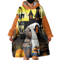 Capy-Boo-Ra Halloween Wearable Blanket Hoodie Haunted House And Pumpkin Spooky - Wonder Print Shop